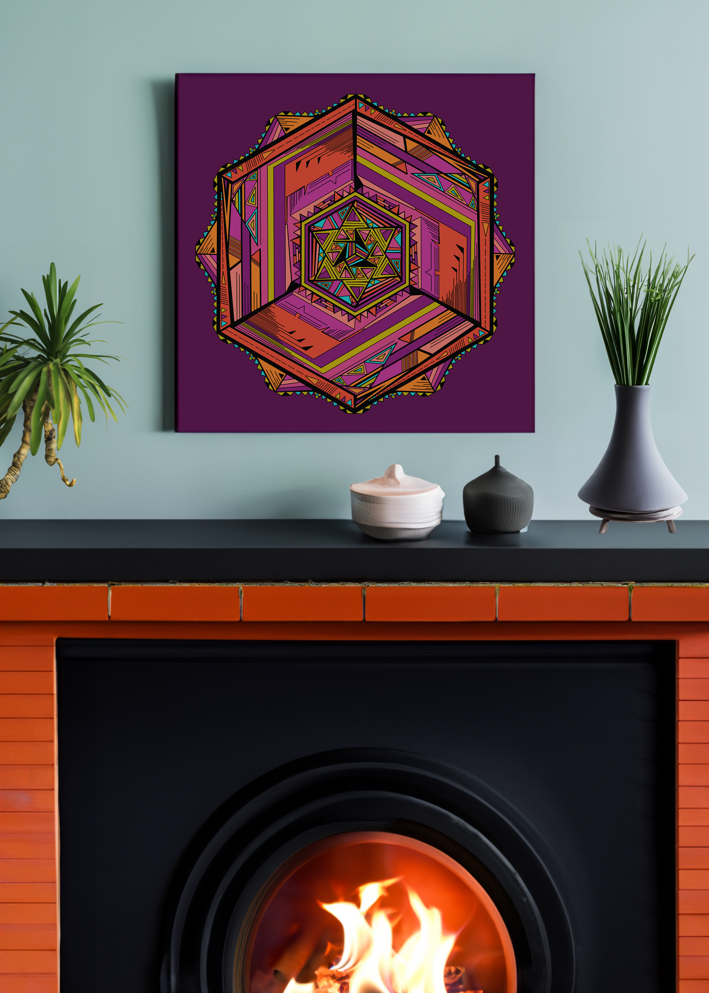 Base3cube 80s Girl Art Print