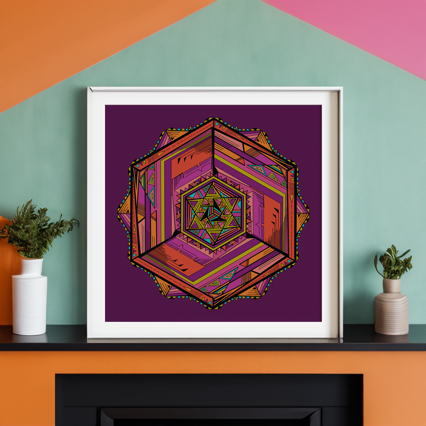 Base3cube 80s Girl Art Print
