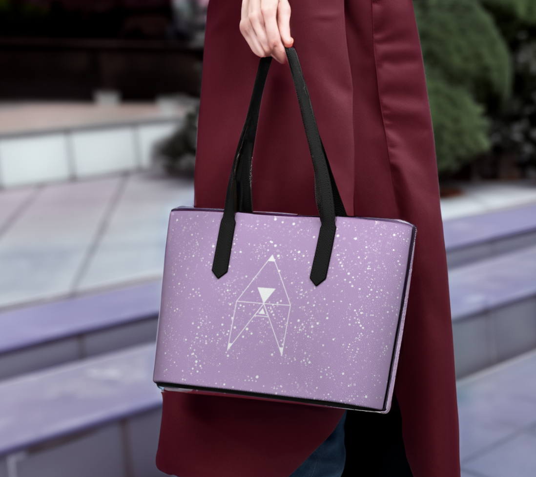 Stars Purple Vegan Leather Bag