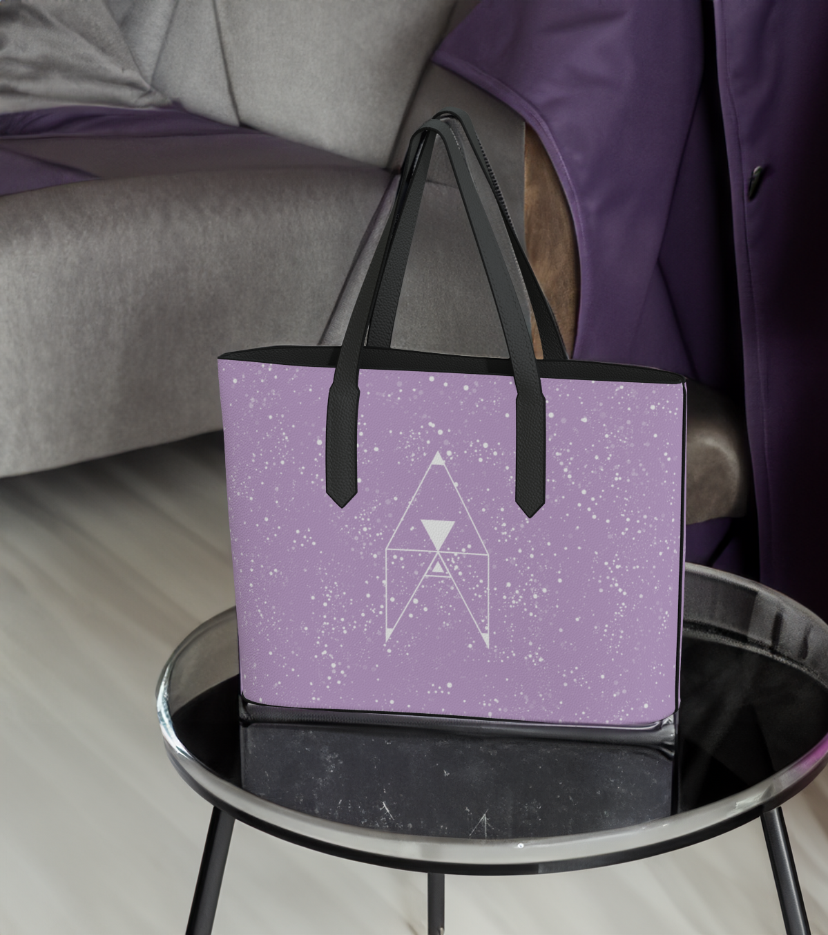 Stars Purple Vegan Leather Bag