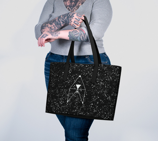 Stars Black Vegan Leather Bag